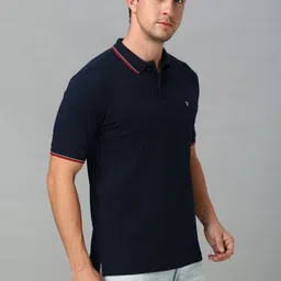 van heusen innerwear Van Heusen Men Solid Polo Collar Pure Cotton T-shirt image 5