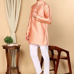 TATTVA Mandarin Collar Thread Work Straight Kurta-picture-19