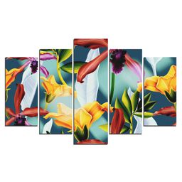 WENS Floral 5 Pieces Laminated Wall Art Panels  -Multicolor-picture-21