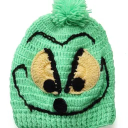 MayRa Knits Monster Detailed Hand Knitted Bobble Cap - Green-image-33
