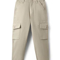 Pine Kids Cotton Woven Full Length Solid Color Trousers - Beige-picture-37
