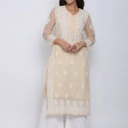 PARAMOUNT CHIKAN Women Ethnic Motifs Embroidered Festive Straight Kurta-picture-14