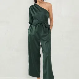 FEMMELLA Satin One Shoulder Basic Jumpsuit-picture-25