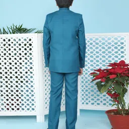 Jeet Ethnics Full Sleeves Solid Jodhpuri Coat & Pant Set - Blue image 3