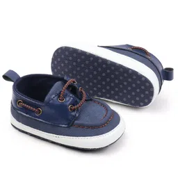 KIDLINGSS Solid Lace Designed Slip On Booties - Navy Blue image 3