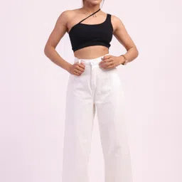 HIGH BUY Women Loose Wide Leg High-Rise Low Distress Jeans-image-98