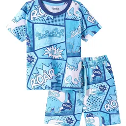 Honeyhap Printed Round Neck Pure Cotton T-shirt With Shorts-picture-58