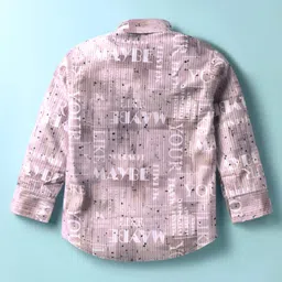 Rikidoos Full Sleeves Maybe Text Printed Shirt & Pant With Cap Bow & Suspender Set - Onion Pink image 3