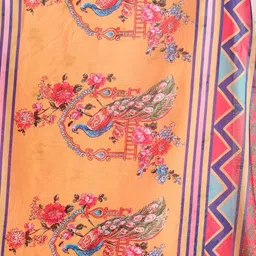 Jinal & Jinal Women Floral Printed Pure Georgette Saree With Blouse Piece image 5