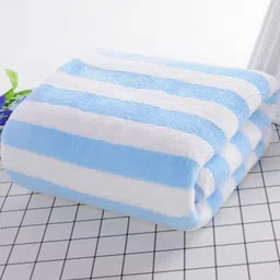 Reexplore Blue & White Striped 350 GSM Bath Towel image 4