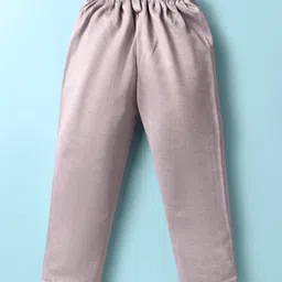 Rikidoos Full Sleeves Maybe Text Printed Shirt & Pant With Cap Bow & Suspender Set - Onion Pink image 5