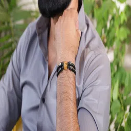 Nirvana Men Tigers Eye Wraparound Bracelet-picture-37