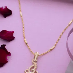 Ramdev Art Fashion Jwellery Gold-Plated Floral-Shaped Pendant With Chain-picture-24