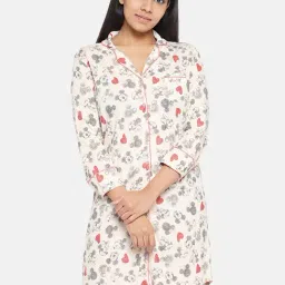 Dreamz by Pantaloons White Cotton Printed Night Shirt-picture-10