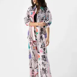 The Souled Store White Cotton Printed Shirt image 4