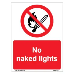 SUNSIGNS No naked lights Signage Size 150x200 mm HP Print + Vinyl + Sun Board, SS0232-picture-22