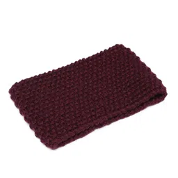 Magic Needles Men Burgundy Self-Design Knitted Headband image 4