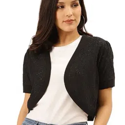 Style Quotient Black Cotton Shrug-image-54