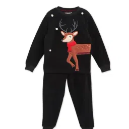cherry crumble by nitt hyman Cherry Crumble by Niit Hyman Kids Black Applique T-Shirt, Joggers, With Eye Mask-picture-24
