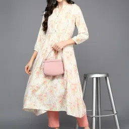 Vaamsi Cream Printed A Line Kurta image 4