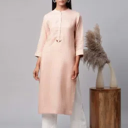 linen club woman Linen Club Pink Long Kurta image 4