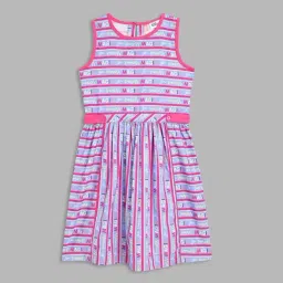 Blue Giraffe Kids Purple & Pink Graphic Print Dress-image-56