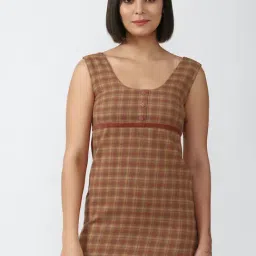 Forever 21 Brown Checks A Line Dress-picture-34