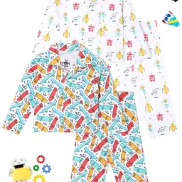 The Mom Store Multicolor Cotton Printed Rompers - Pack of 2-picture-29