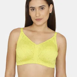 Zivame Green Self Print Non-padded Bra image 1
