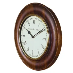 Ancient Clock Makers Classic Round Brown Wood Wall Clock image 4