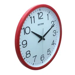 RHYTHM Elegant Round Red Plastic Wall Clock image 4