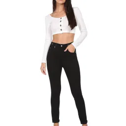 Calvin Klein Jeans Skinny Fit Rinse Black Rinse Washed Mid Rise Jeans image 4