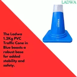 Ladwa Reflective Strip PVC 750 mm Traffic Cone Blue (Pack of 4) image 5