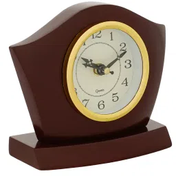 CHRONIKLE Elegant Square Rosewood Brown Wood Table or Desk Clock image 4
