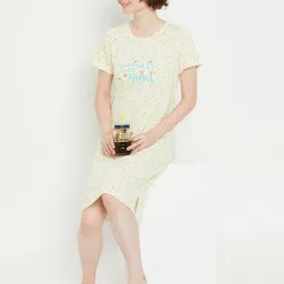 MADAME M Secret Yellow Graphic Print T-Shirt Dress image 4