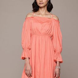 Label Ritu Kumar Off-Shoulder Bell Sleeves A-Line Dress-picture-29