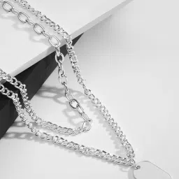 The Bro Code Silver Plated Dog Tag Layered Necklace for Men image 4