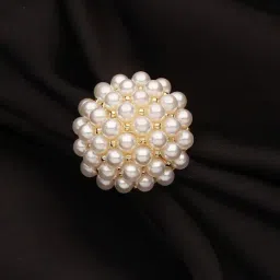 Aatmana Gold-Plated Pearls Studded Finger Ring-picture-39
