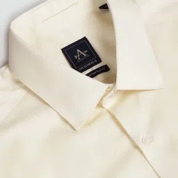 Arrow Light Yellow Slim Fit Cotton Shirt image 4