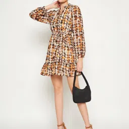 MADAME Multicolor Printed A Line Dress image 4