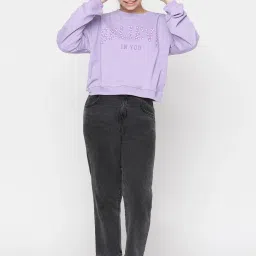 Lil Tomatoes Kids Purple Graphic Print Full Sleeves Sweatshirt image 4