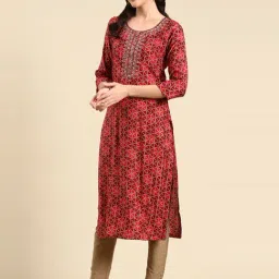 SHOWOFFFF Maroon Printed Kurta image 3