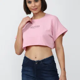 Forever 21 Pink Cotton Crop Top image 1