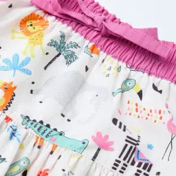 The Souled Store Girls White Cotton Printed Regular Fit Skirts image 3