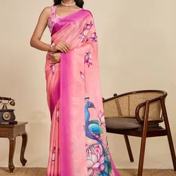 all about you Floral Printed Saree With Unstiched Blouse-picture-34