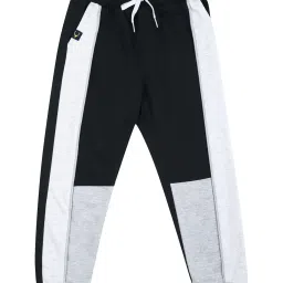 allen solly junior Allen Solly Kids Black & Grey Color Block Trackpants image 1