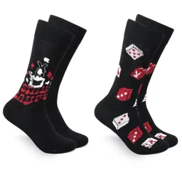 BALENZIA Black Printed Socks - Pack of 2-image-4