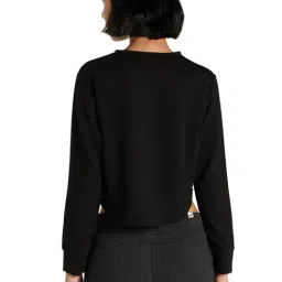 Puma Black Logo Cropped Sweatshirt image 2