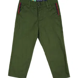 allen solly junior Allen Solly Kids Olive Solid Trousers image 1