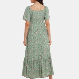 Zink London Green Printed Maxi Dress image 2
